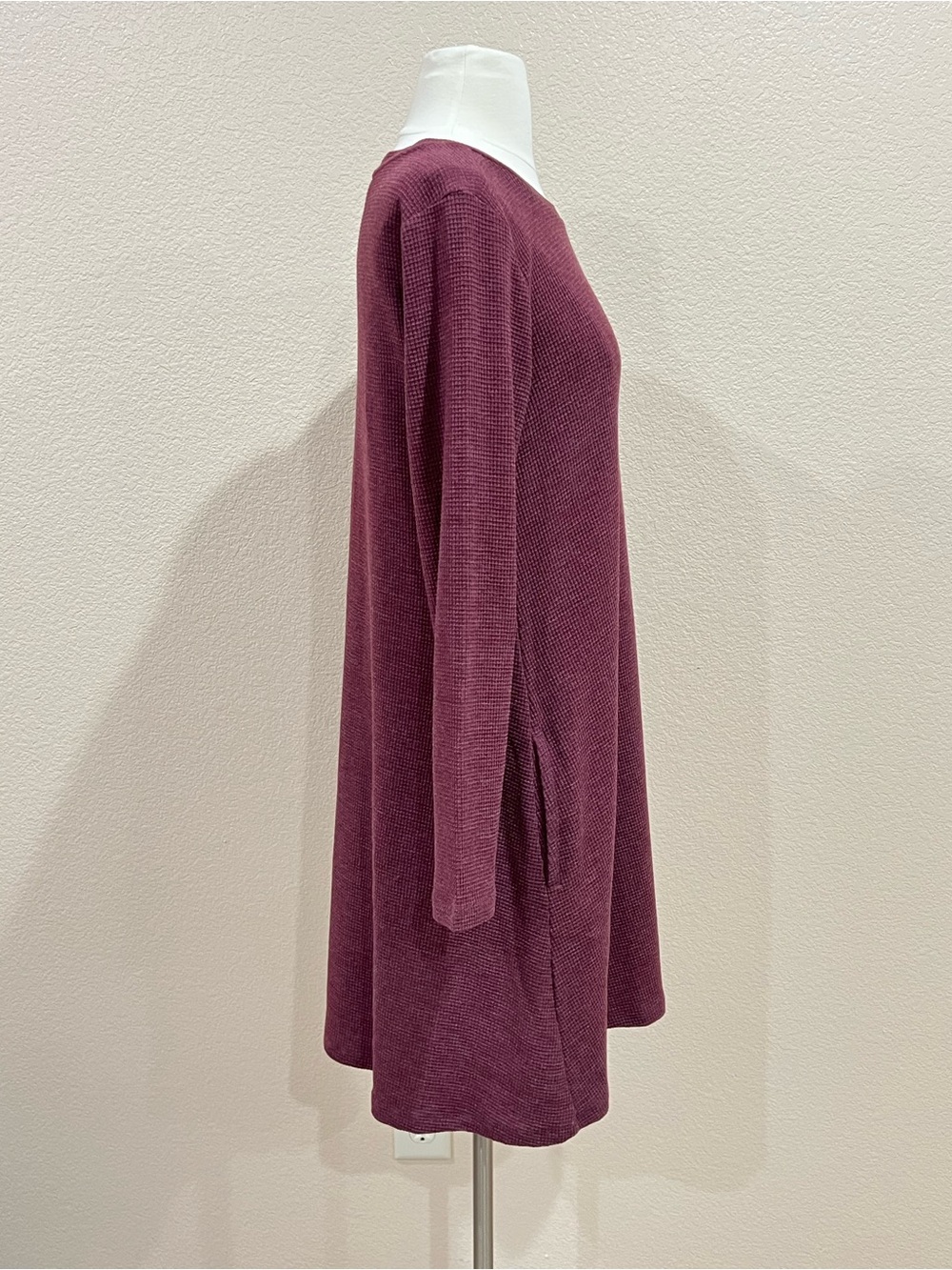 Toad&Co Maroon Waffle Knit Swing Dress Size Medium - Picture 5 of 12